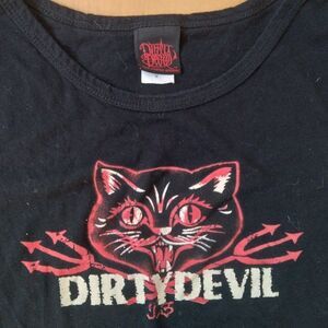 Vintage Dirty Devil Bad Kitty Cat Women's Fitted T-Shirt